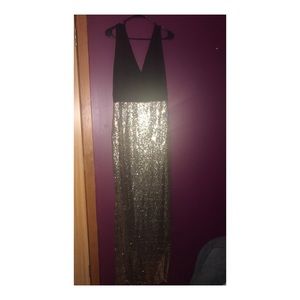 Brand new Gold plus size  long sequined dress.